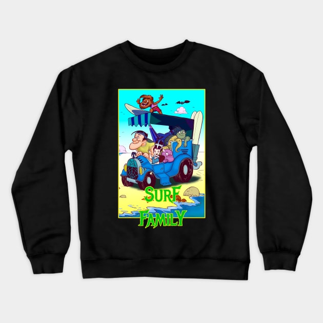 Surf Family Crewneck Sweatshirt by CarmoStudio